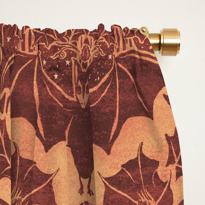 Gothic Halloween Damask - spiced pumpkin  Window Curtain Gallery Image 2