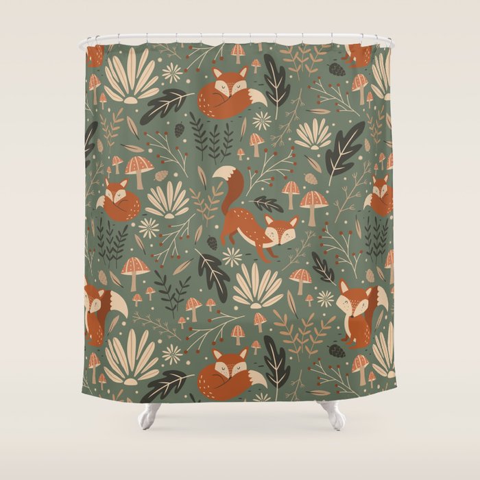 Wild Foxes Shower Curtain Gallery Image 1