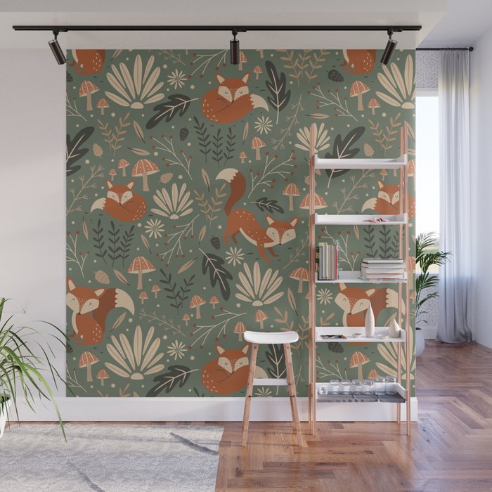 Wild Foxes Wall Mural Gallery Image 1