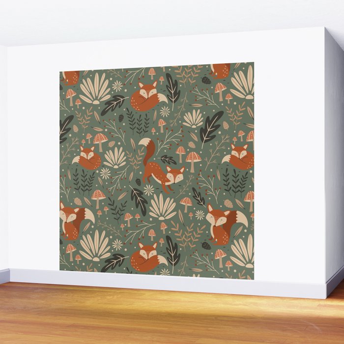 Wild Foxes Wall Mural Gallery Image 2