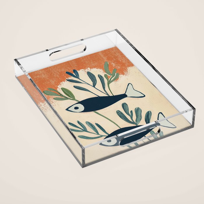 Two Swimming Fish Acrylic Tray Gallery Image 1