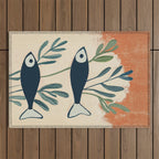 Two Swimming Fish Outdoor Rug Gallery Image 1