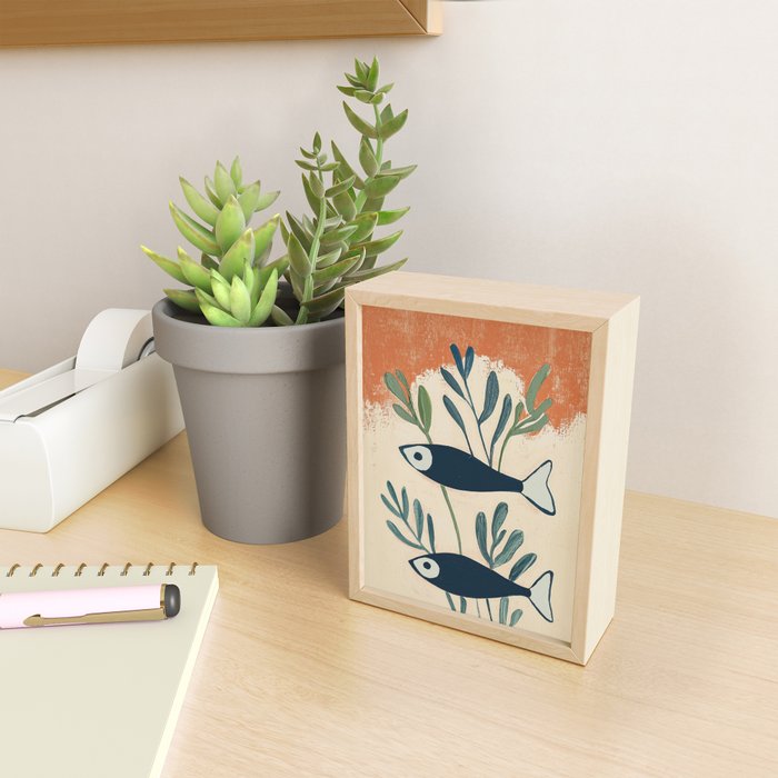 Two Swimming Fish Mini Art Print Gallery Image 2