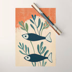 Two Swimming Fish Wrapping Paper Gallery Image 1
