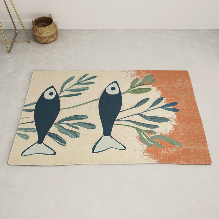 Two Swimming Fish Rug Gallery Image 2