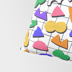 Colorful fun retro shape art pattern Pillow Sham Gallery Image 4