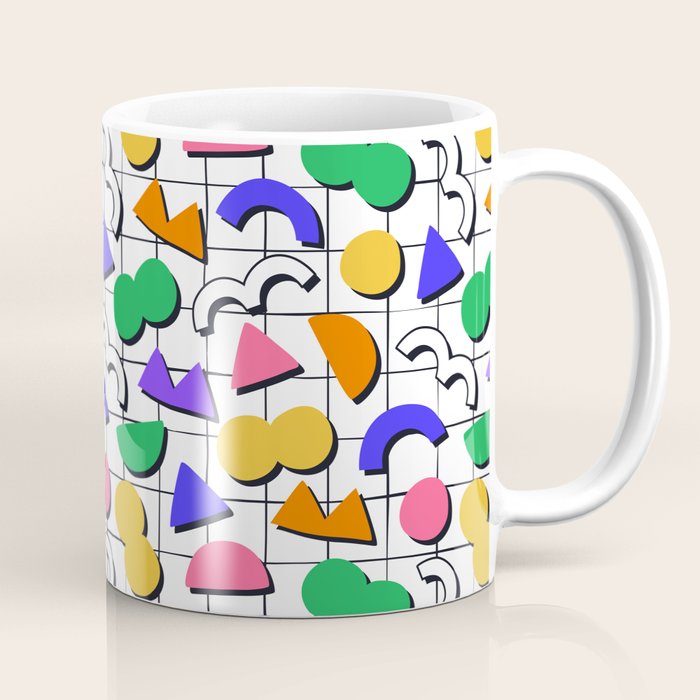 Colorful fun retro shape art pattern Coffee Mug Gallery Image 1