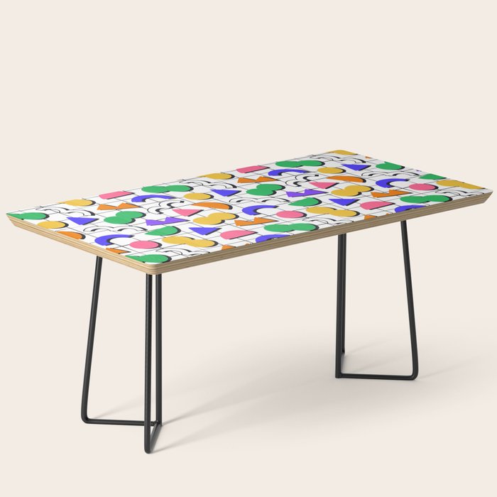 Colorful fun retro shape art pattern Coffee Table Gallery Image 1