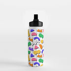 Colorful fun retro shape art pattern Water Bottle Gallery Image 2