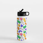 Colorful fun retro shape art pattern Water Bottle Gallery Image 1