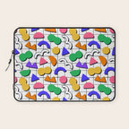 Colorful fun retro shape art pattern Laptop Sleeve Gallery Image 1