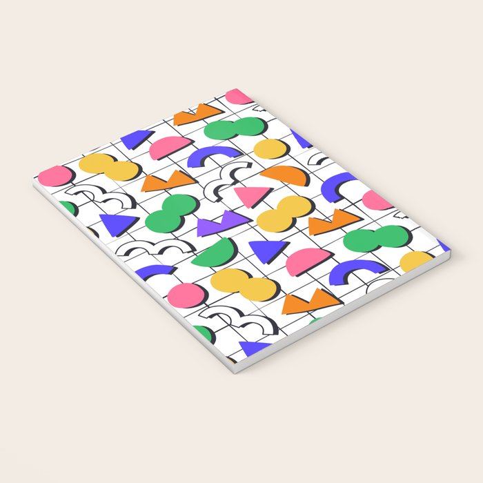 Colorful fun retro shape art pattern Notebook Gallery Image 3