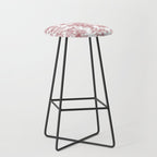 Toile de Jouy Vintage French Exotic Jungle Forest Red & White Stool Gallery Image 1
