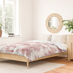 Toile de Jouy Vintage French Exotic Jungle Forest Red & White Duvet Cover Gallery Image 2