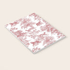 Toile de Jouy Vintage French Exotic Jungle Forest Red & White Notebook Gallery Image 3