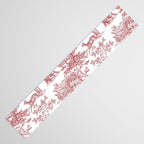 Toile de Jouy Vintage French Exotic Jungle Forest Red & White Table Runner Gallery Image 3