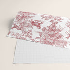 Toile de Jouy Vintage French Exotic Jungle Forest Red & White Wrapping Paper Gallery Image 2
