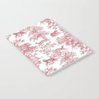 Toile de Jouy Vintage French Exotic Jungle Forest Red & White Notebook Gallery Image 2