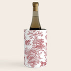 Toile de Jouy Vintage French Exotic Jungle Forest Red & White Wine Chiller Gallery Image 1