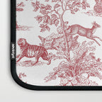 Toile de Jouy Vintage French Exotic Jungle Forest Red & White Laptop Sleeve Gallery Image 3