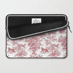 Toile de Jouy Vintage French Exotic Jungle Forest Red & White Laptop Sleeve Gallery Image 2