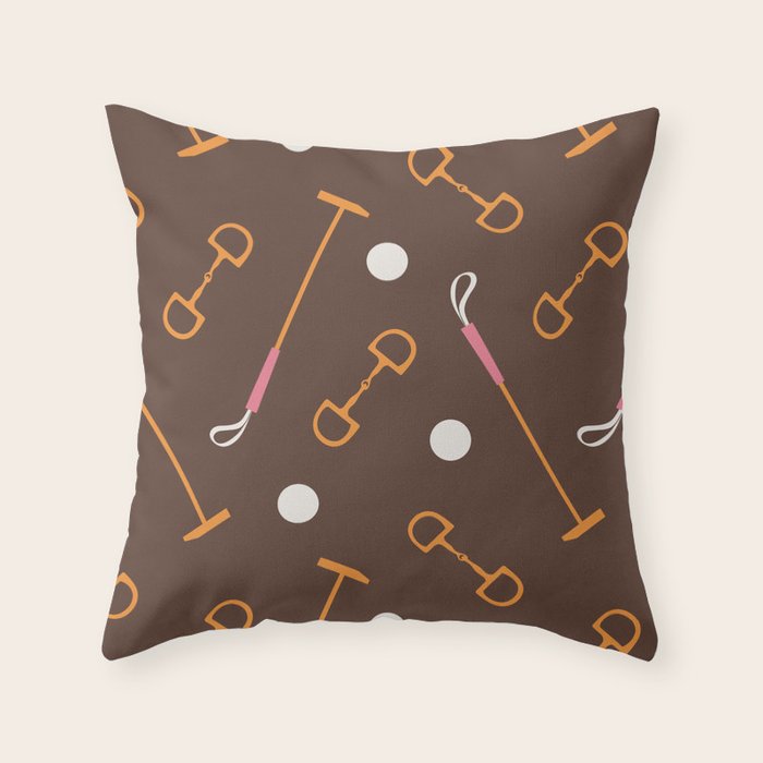 Polo Pattern Throw Pillow Gallery Image 1
