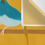 Three Friendly Birds - Turquoise and Yellow Wall Tapestry Gallery Image 3