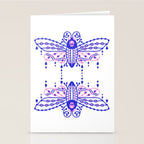 Death's Head Hawkmoth - Indigo & Pink Palette Stationery Card Gallery Image 2