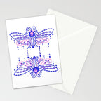 Death's Head Hawkmoth - Indigo & Pink Palette Stationery Card Gallery Image 2