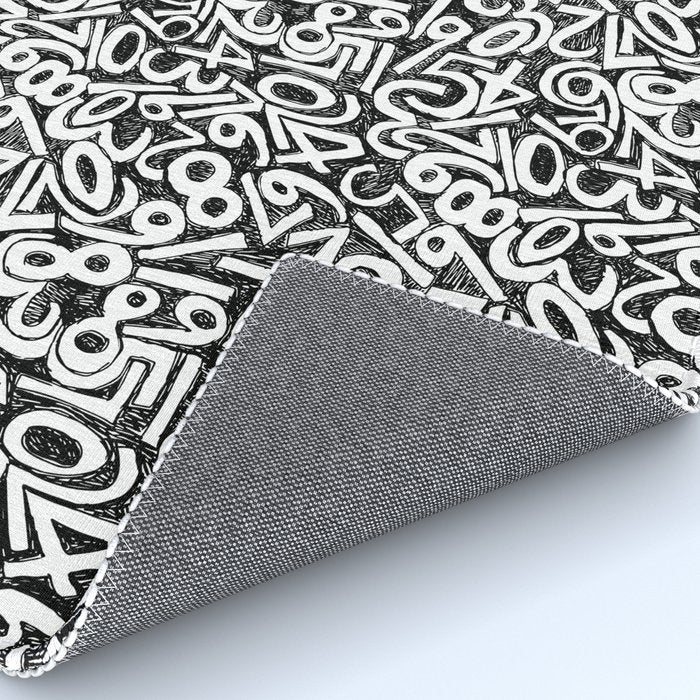 Numbers pattern in black and white Rug Gallery Image 4