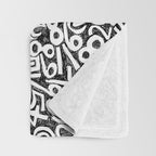 Numbers pattern in black and white Throw Blanket Gallery Image 3