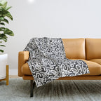 Numbers pattern in black and white Throw Blanket Gallery Image 1