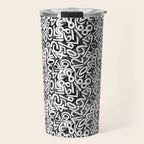 Numbers pattern in black and white Travel Mug Gallery Image 1