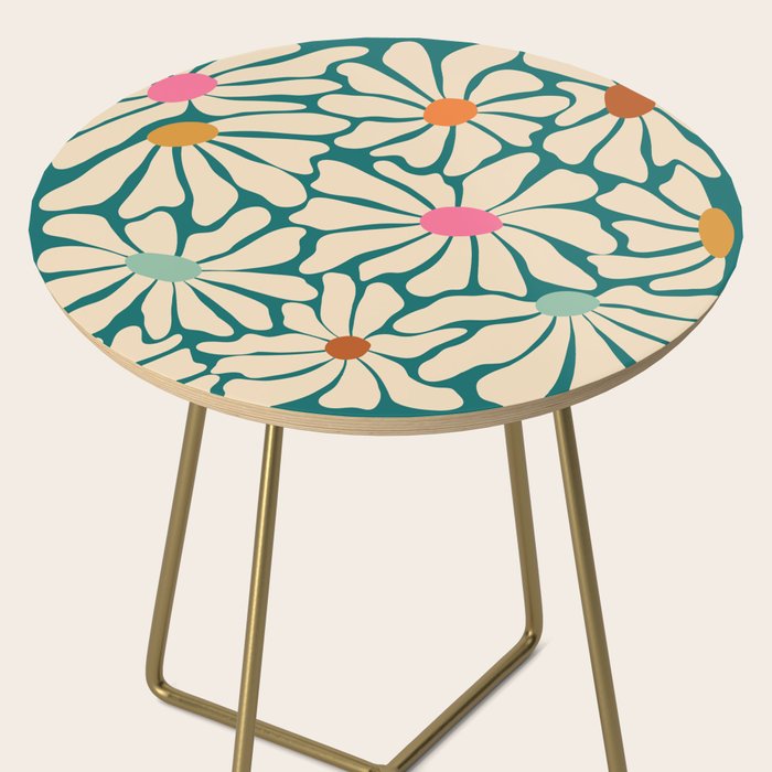 Colors of Joy - Groovy Flowers Green Side Table Gallery Image 2