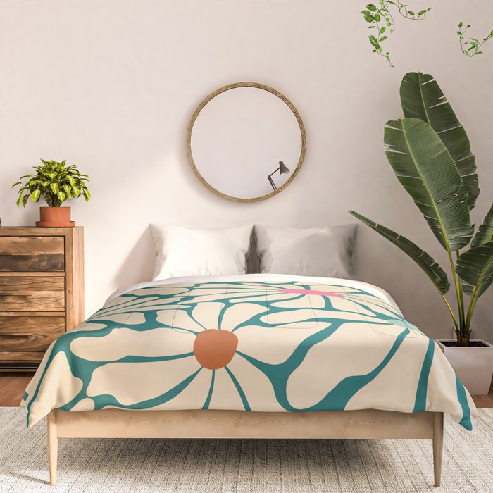 Colors of Joy - Groovy Flowers Green Comforter Gallery Image 3