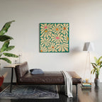 Colors of Joy - Groovy Flowers Green Wood Wall Art Gallery Image 2