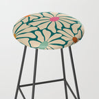 Colors of Joy - Groovy Flowers Green Stool Gallery Image 2