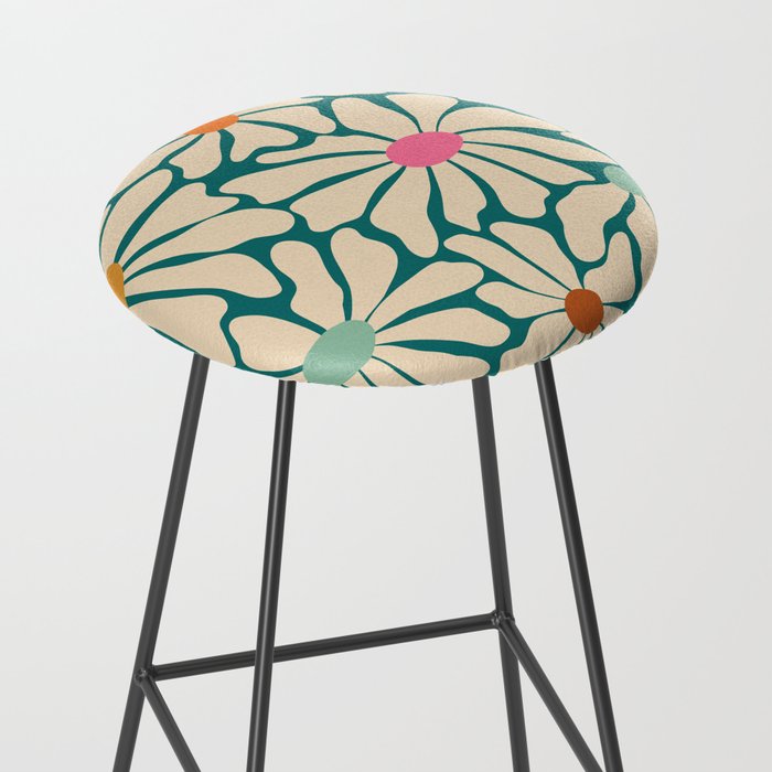Colors of Joy - Groovy Flowers Green Stool Gallery Image 2