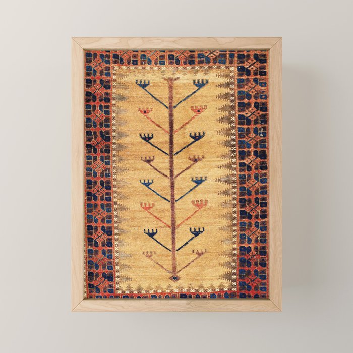 Baluch Sofreh  Khorasan  Antique Tribal Persian Fabric Print Mini Art Print Gallery Image 1