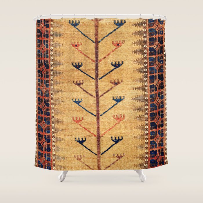 Baluch Sofreh  Khorasan  Antique Tribal Persian Fabric Print Shower Curtain Gallery Image 1