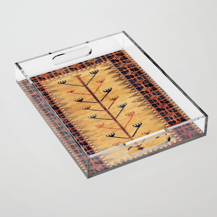 Baluch Sofreh  Khorasan  Antique Tribal Persian Fabric Print Acrylic Tray Gallery Image 1