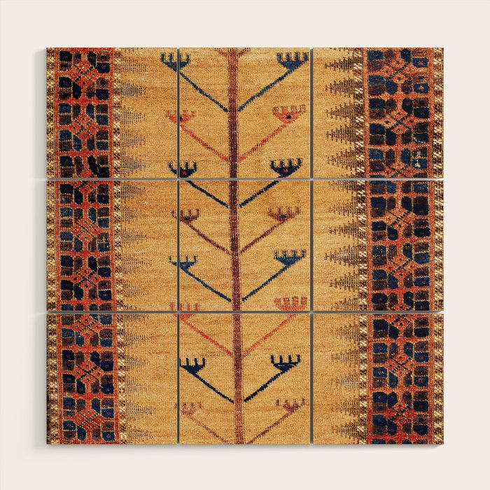 Baluch Sofreh  Khorasan  Antique Tribal Persian Fabric Print Wood Wall Art Gallery Image 1