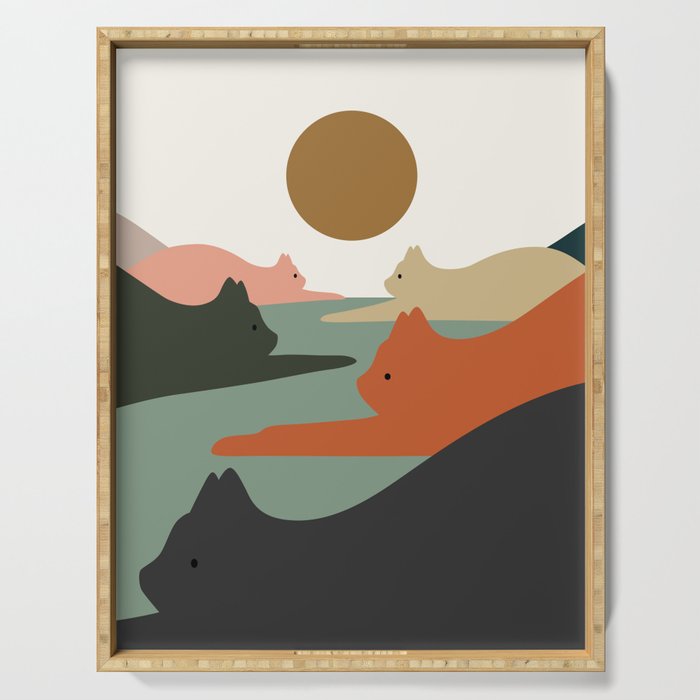 Cat Landscape 93 Serving Tray Gallery Image 1