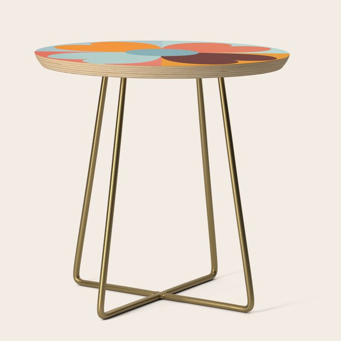 Color Block Floral Hearts - retro Side Table Gallery Image 1
