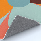 Color Block Floral Hearts - retro Rug Gallery Image 4