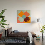 Color Block Floral Hearts - retro Wood Wall Art Gallery Image 2