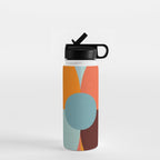 Color Block Floral Hearts - retro Water Bottle Gallery Image 1