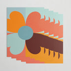 Color Block Floral Hearts - retro Wrapping Paper Gallery Image 3