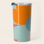 Color Block Floral Hearts - retro Travel Mug Gallery Image 3