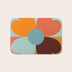 Color Block Floral Hearts - retro Bath Mat Gallery Image 1